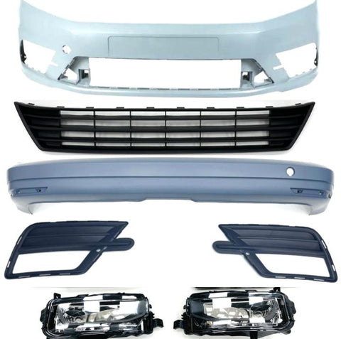 Caddy MK4 SWB Front & Rear Primed Bumpers With Bumper Lower Inserts