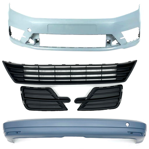 Caddy MK4 SWB Front & Rear Primed Bumpers With Bumper Lower Inserts