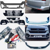 T6.1 Startline to Highline bumper upgrade kit (Twin rear doors) led fog kit & gloss black splitter V2