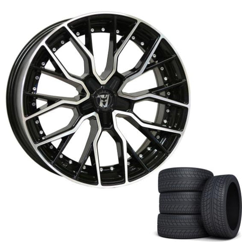 Wolfrace 71 Munich GTR Custom 20" Wheels & Tyres .  Black & polished