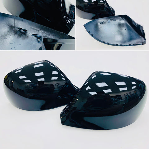 T5.1 T6 T6.1 Gloss Black Mirror Covers / Caps Pair