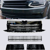 VW T6 Transporter Badgeless Grille & Lower Grilles Gloss Black Finish Brand New