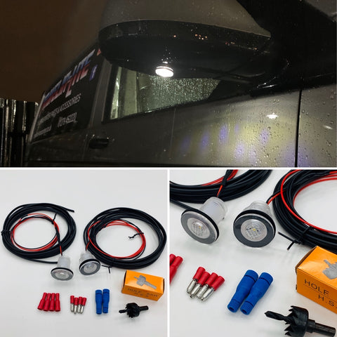 VW T5.1 T6 T6.1 LED Mirror Courtesy Lights Upgrade Kit Transporter 2010 Onwards