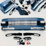 T6 Front Bumper Primed Gloss Black DRL Kit Led Fog Light Kit Transporter