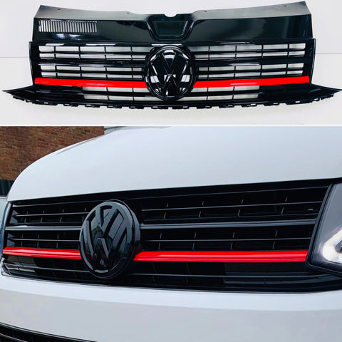 T6 Front Grille Gloss Black / Red Edition & Badge