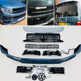 T6 Lower Spoiler, Gloss Black Upper Lower Grilles With DRL, Tailgate Spoiler