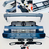 T6 Front & Rear Bumper Lower Spoiler Gloss Grilles DRL & Fog Twin Rear Radar