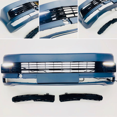 T6 Transporter Front Bumper Primed & Gloss Black DRL Kit Transporter 15 On
