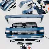 T6 Front And Rear Bumper Primed Gloss Black Drl & Grilles Led Fog Kit