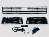T6 Front And Rear Bumper Primed Gloss Black Radar Drl & Grilles Fog Twin Rear