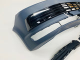 T6 Front And Rear Bumper Primed Gloss Black Radar Drl & Grilles Fog Tailgate