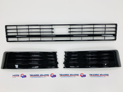 T6 Badgeless Grille Lower Grilles Splitter Gloss Black Radar Transporter