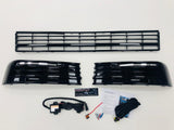 T6 Gloss Black Badgeless Grille, Lower Grille 3pcs DRL, Splitter Styling Kit