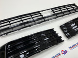 T6 Lower Gloss Black Grilles 3pcs For Vehicles With Radar Sensor 15 Onwards