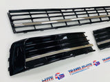 T6 Transporter Gloss Black Lower Grilles 3pcs With Chrome Trims Brand New