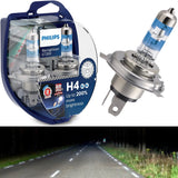 T5 03-09 Headlight Bulb Upgrade Kit Philips Racing Vision GT200 H4, Chrome Indicator Bulbs & LED Sidelight Bulbs