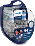 T5 03-09 Headlight Bulb Upgrade Kit Philips Racing Vision GT200 H4, Chrome Indicator Bulbs & LED Sidelight Bulbs
