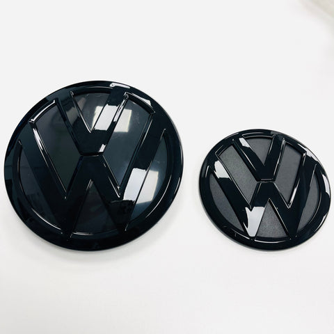 VW Caddy MK4 15-20 Front & Rear Gloss Black Badges (tailgate models only)