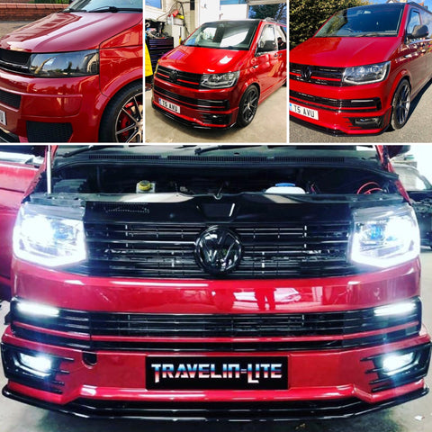 T5 - T6 Premium Sportline Facelift Kit (Badged grille) Includes NEW V3 BLACK DRL HEADLIGHTS
