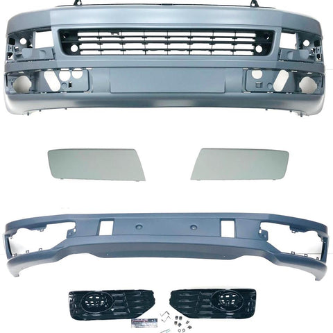 T5.1 Front Smooth Primed Bumper With Inserts Sportline Lower Spoiler, 10 -15 NEW