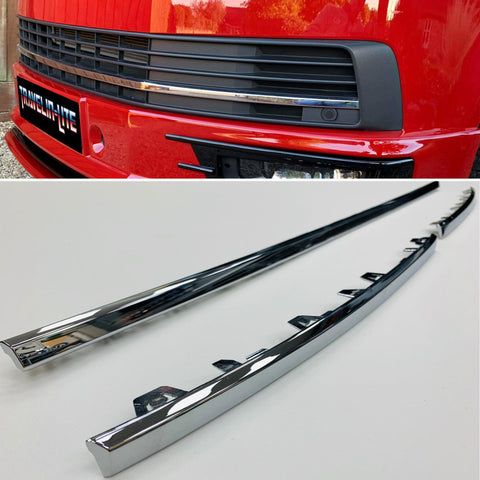 VW T6 Transporter Chrome Trims 3 Pcs For Lower Grille 15 Onwards Brand New