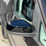 Caddy Life Genuine VW wing mirrors upgrade (fits 2004 onwards) electric heated gloss black mirror covers