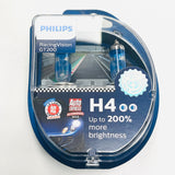 T5 03-09 Headlight Bulb Upgrade Kit Philips Racing Vision GT200 H4, Chrome Indicator Bulbs & LED Sidelight Bulbs
