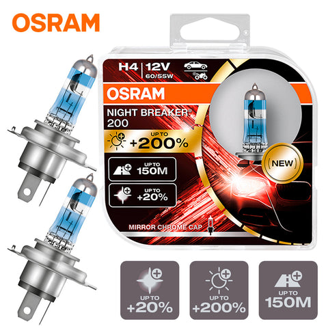 Caddy MK3 / MK4 H4 Osram Night Breaker 200 Bulbs (Pair)