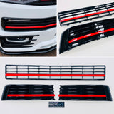 T6 Gloss Black Lower Grille With Covers & Red Styling Trims 15 Onwards NEW