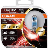 H4 Osram Night Breaker 200 (Pair) & LED side light bulbs