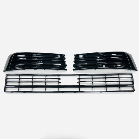 T6 Lower Gloss Black Grilles 3pcs For Vehicles With Radar Sensor & Parking sensors 15 Onwards