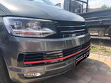 T6 Transporter Badgeless Grille & Lower Grilles Gloss Black With Red Trims