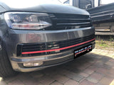 T6 Transporter Badgeless Grille & Lower Grilles Gloss Black With Red Trims