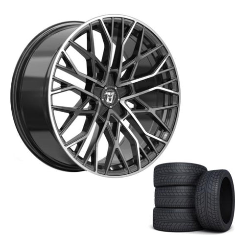 Wolfrace 71 Venom Custom 18" Wheels & Tyres .  Black & Polished