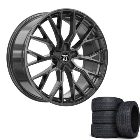 Wolfrace 71 Munich GTR black edition  18" Wheels & Tyres . Black