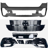 T6.1 Front Bumper Smooth Primed & Gloss Black Upper And Lower Grilles