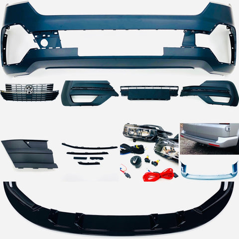 T6.1 Startline to Highline bumper upgrade kit (Twin rear doors) led fog kit & gloss black splitter