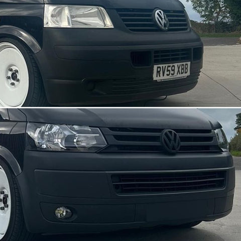 T5 To T5.1 Commercial Premium Facelift Kit Satin Black Bumper (OE Headlights Upgraded Bulbs)