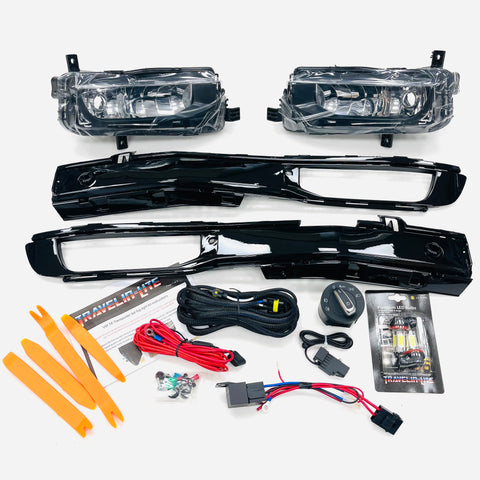 T6 LED Fog Light Kit With Auto Headlight Upgrade & Gloss Black Covers (parking sensors)