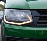T6 LED DRL Headlights V3 Black Edition With LED 6000k Dipped / Full Beam Bulbs