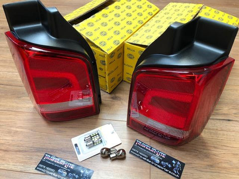 T5 Sportline Rear Lights RED 03 - 15 Set Genuine Hella OEM (free bulbs)